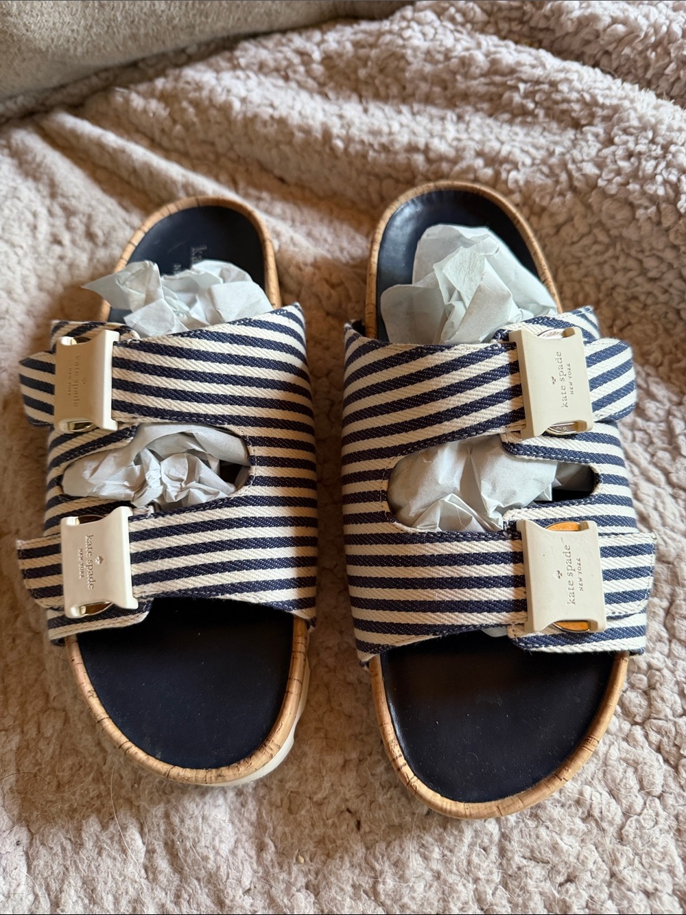 Kate Spade Navy & White Striped women’s Slide Sandals